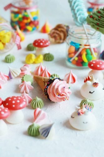 24 Desserts Girls Love The Best Of All Time - Colorful Meringue Cookies