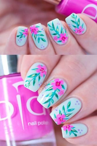 40+ Gorgeous Floral Nails Art Designs Suit Spring